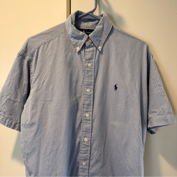 Ralph Lauren small Blake blue checkered 100% cotton - Picture 1 of 13